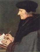 Hans holbein the younger, Portrait of Erasmus of Rotterdam writing